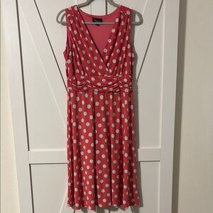 Polka Dot Sleeveless Dress - Pink